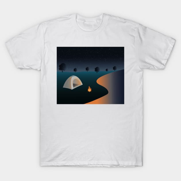 Camping under the stars T-Shirt by BeCreativeArts